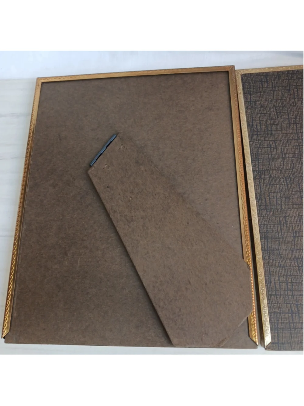 2 VTG Gold Tone 8x10 Picture Frames Photo Easel Regency Revival Landscape/portra